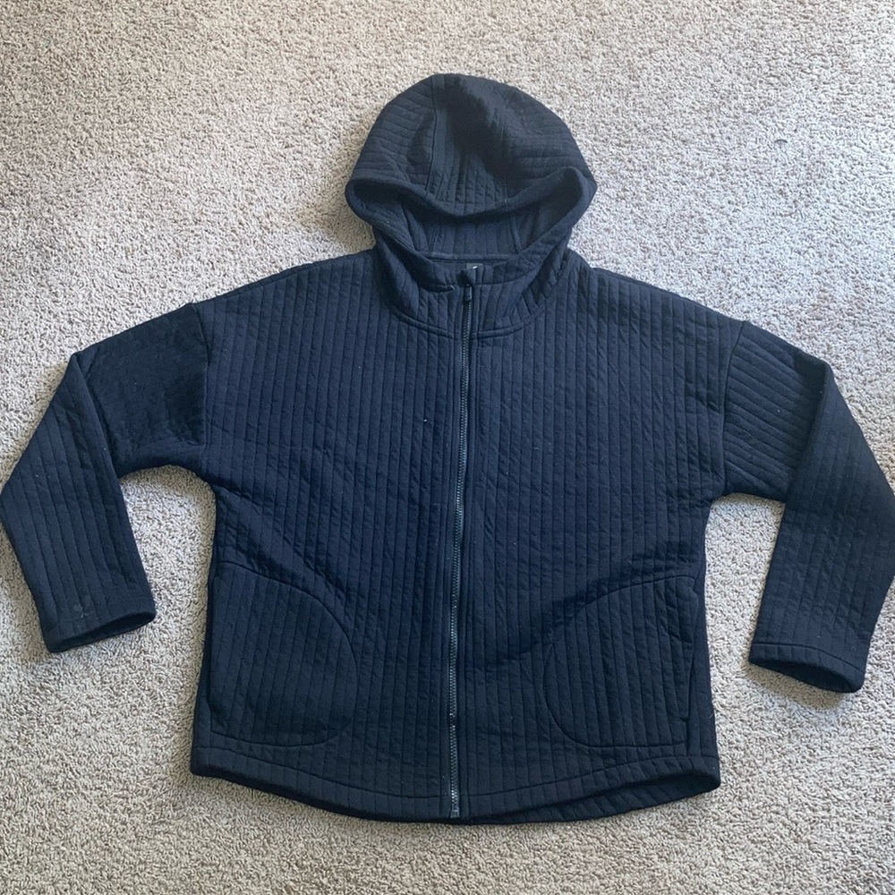 GAP Black Quilted Hooded Jacket